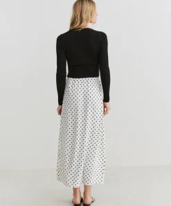 Jenni Kayne Cleo Slip Skirt Ivory Dot New