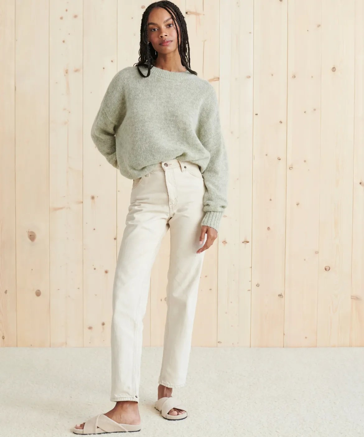 Jenni Kayne Cocoon Crewneck Thyme Hot