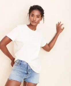 Jenni Kayne Cotton Basic Tee Cream Clearance