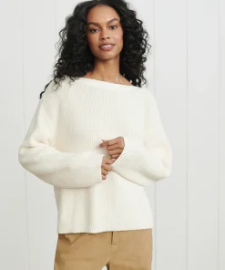 Jenni Kayne Cotton Boatneck Sweater Ivory Online