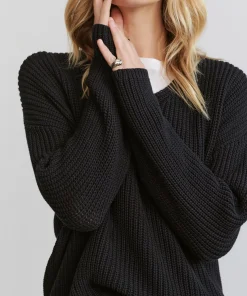 Jenni Kayne Cotton Cabin Sweater Black Discount