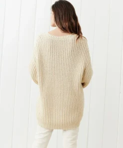 Jenni Kayne Cotton Cabin Sweater Cream Discount