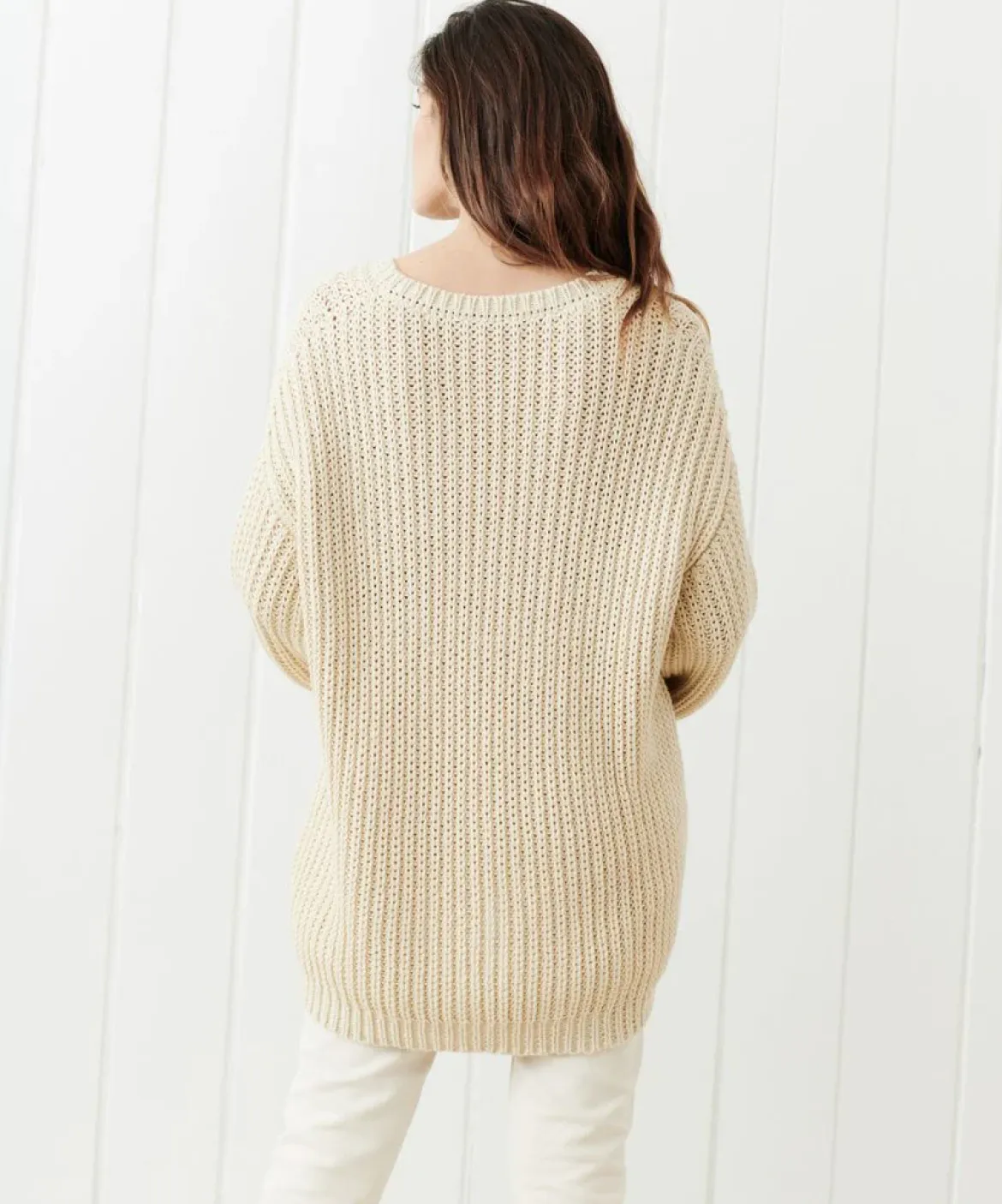 Jenni Kayne Cotton Cabin Sweater Cream Discount