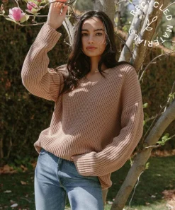 Jenni Kayne Cotton Cabin Sweater Rose Sale
