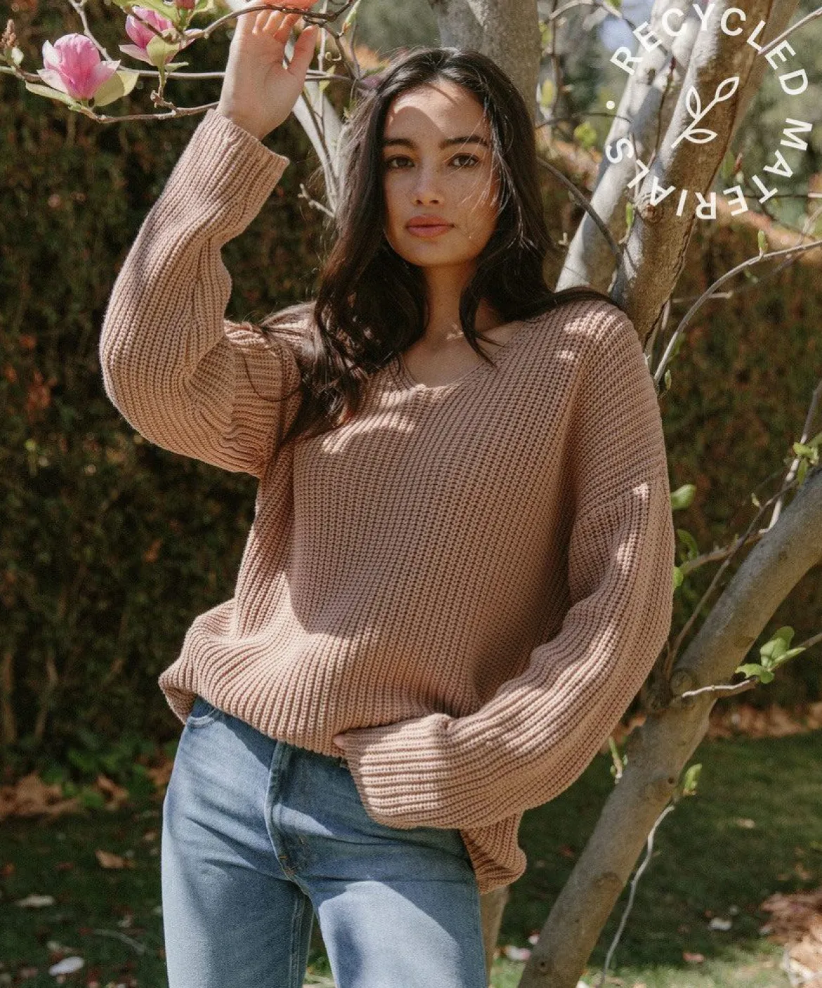 Jenni Kayne Cotton Cabin Sweater Rose Sale