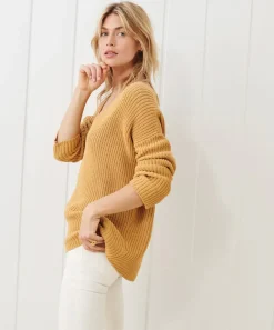 Jenni Kayne Cotton Cabin Sweater Mustard Clearance