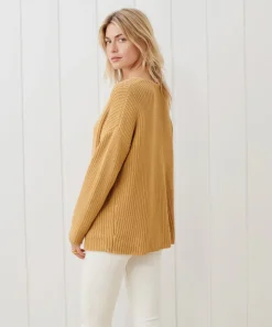 Jenni Kayne Cotton Cabin Sweater Mustard Clearance