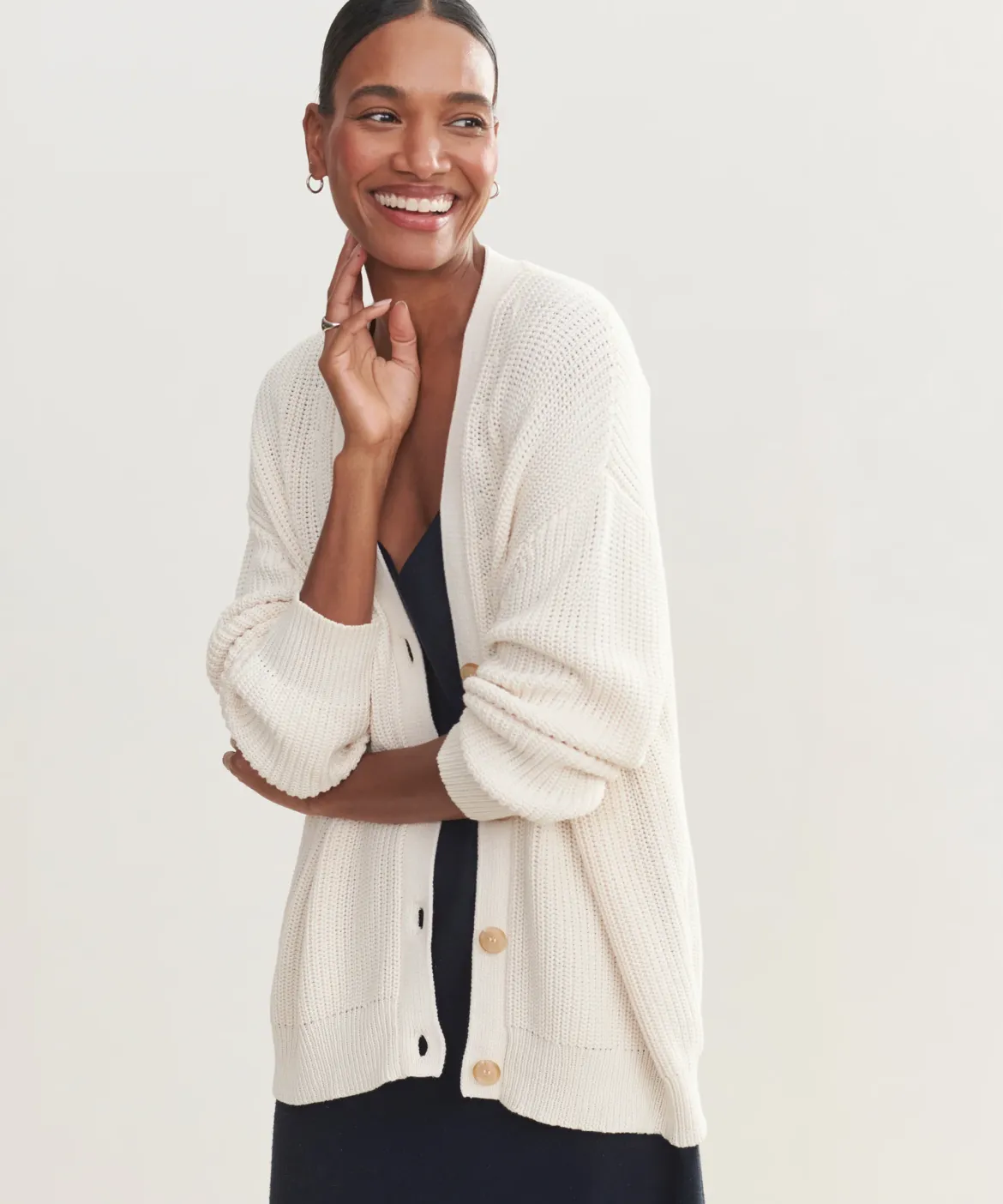 Jenni Kayne Cotton Cocoon Cardigan Ivory Discount