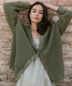 Jenni Kayne Cotton Cocoon Cardigan Sage New
