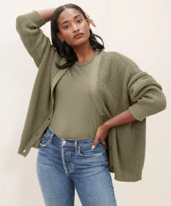 Jenni Kayne Cotton Cocoon Cardigan Sage New