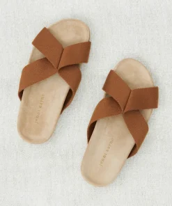 Jenni Kayne Cotton Crossover Sandal Walnut Fashion