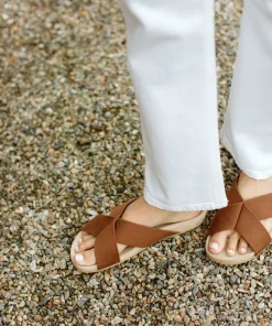 Jenni Kayne Cotton Crossover Sandal Walnut Fashion