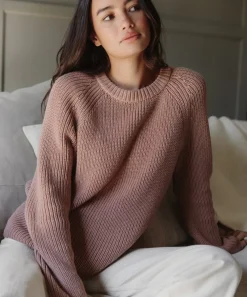 Jenni Kayne Cotton Fisherman Sweater Rose Discount