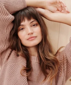 Jenni Kayne Cotton Fisherman Sweater Rose Discount