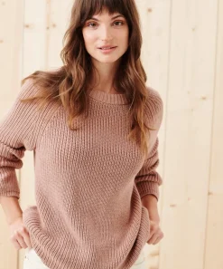 Jenni Kayne Cotton Fisherman Sweater Rose Discount