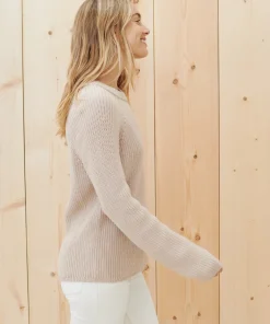 Jenni Kayne Cotton Fisherman Sweater Oatmeal Online