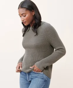 Jenni Kayne Cotton Fisherman Sweater Eucalyptus Hot