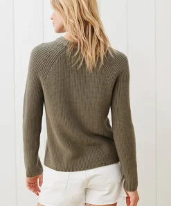 Jenni Kayne Cotton Fisherman Sweater Eucalyptus Hot