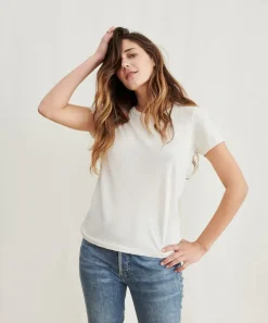 Jenni Kayne Cotton Slim Tee Cream Clearance