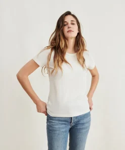 Jenni Kayne Cotton Slim Tee Cream Clearance