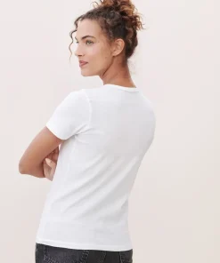 Jenni Kayne Cotton Slim Tee White Best