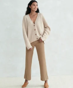 Jenni Kayne Cropped Cashmere Cocoon Cardigan Oatmeal Sale
