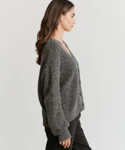 Jenni Kayne Cropped Cashmere Cocoon Cardigan Charcoal Sale
