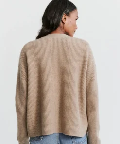 Jenni Kayne Cropped Cashmere Cocoon Cardigan Undyed Stone Best