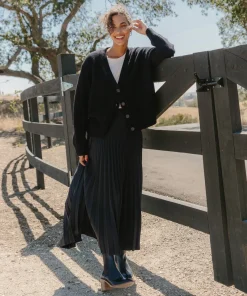 Jenni Kayne Cropped Cashmere Cocoon Cardigan Black Best