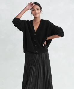 Jenni Kayne Cropped Cashmere Cocoon Cardigan Black Best