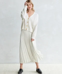 Jenni Kayne Cropped Cashmere Cocoon Cardigan Ivory New