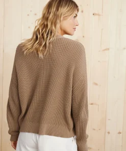Jenni Kayne Cropped Cotton Cocoon Cardigan Mocha Hot