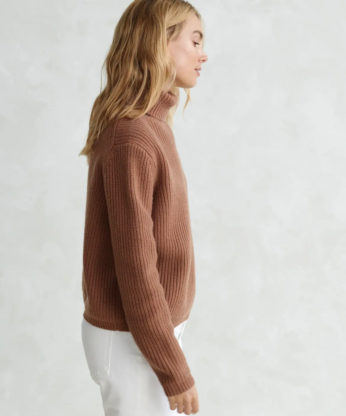 Jenni Kayne Cropped Turtleneck Clay Discount
