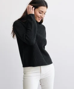Jenni Kayne Cropped Turtleneck Charcoal Fashion