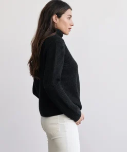Jenni Kayne Cropped Turtleneck Charcoal Fashion