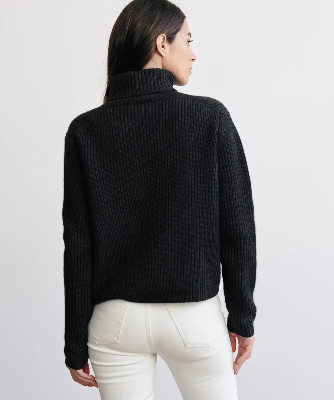 Jenni Kayne Cropped Turtleneck Charcoal Fashion