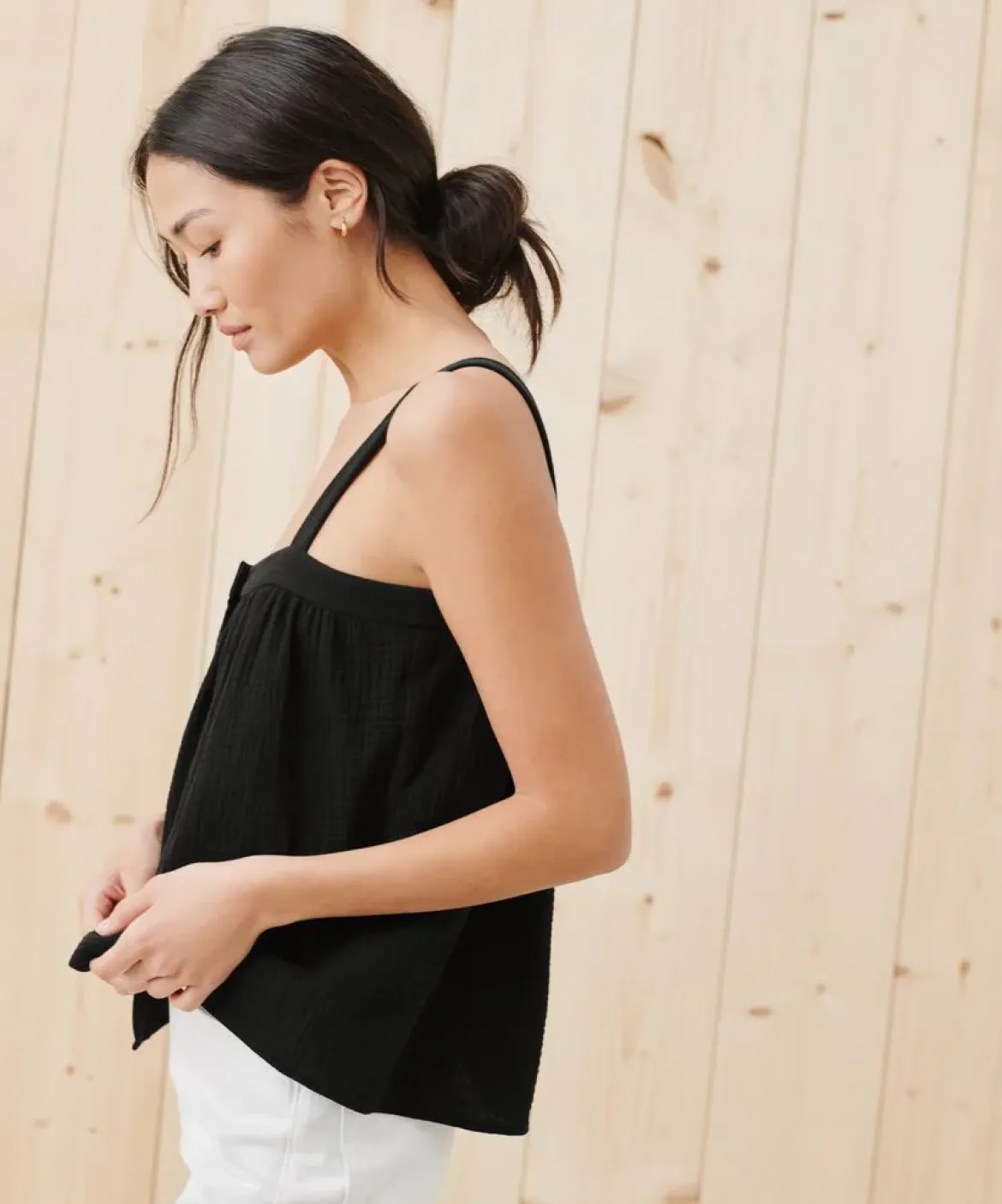 Jenni Kayne Cypress Button Tank Black Online