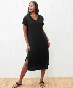 Jenni Kayne Cypress Caftan Dress Black New