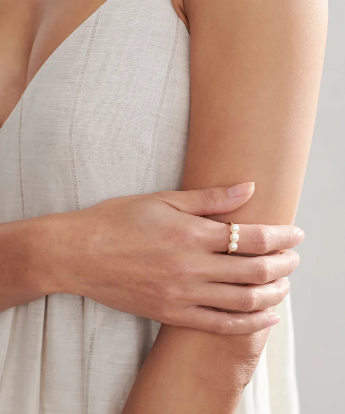 Jenni Kayne Elodie Pearl Ring Gold New