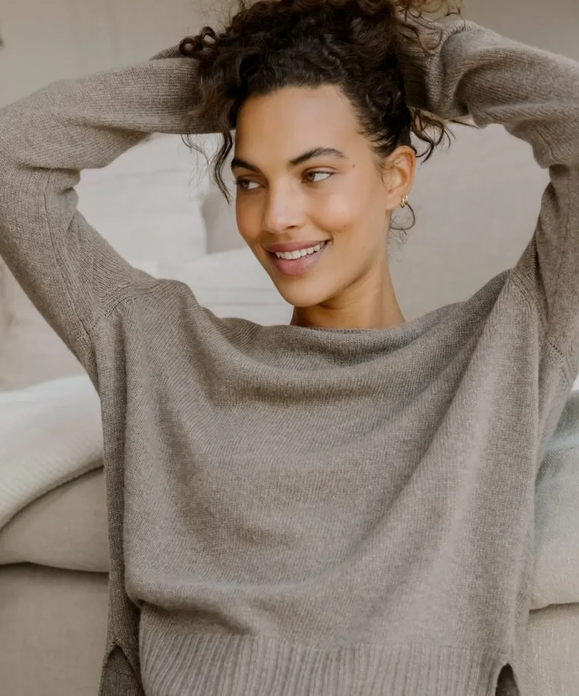 Jenni Kayne Everyday Sweater Taupe Outlet