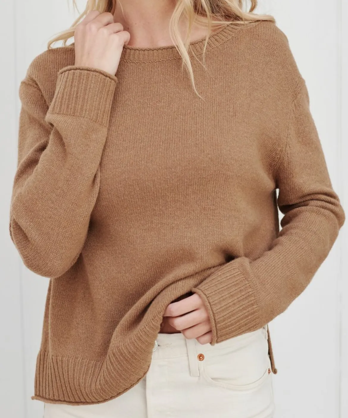 Jenni Kayne Everyday Sweater Dark Camel Hot