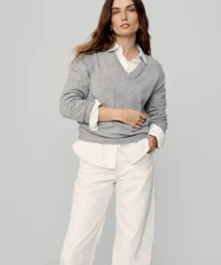 Jenni Kayne Flynn Cashmere Sweater Grey Best
