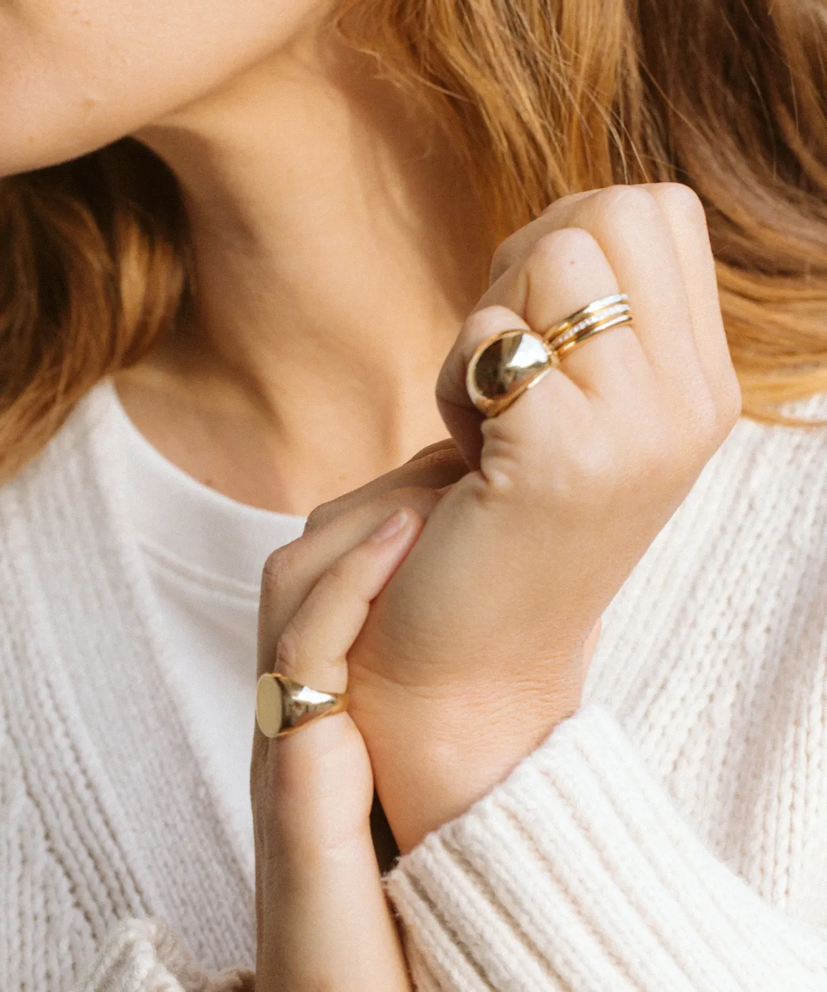 Jenni Kayne Gemma Signet Ring Gold New