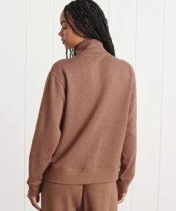 Jenni Kayne Half Zip Sweatshirt Cinnamon Hot