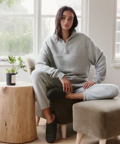 Jenni Kayne Half Zip Sweatshirt Grey Online