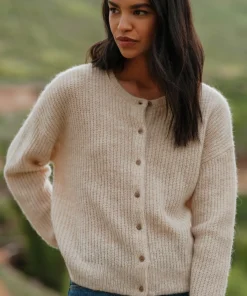 Jenni Kayne Hayes Crewneck Cardigan Sand Sale