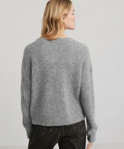 Jenni Kayne Hayes Crewneck Cardigan Grey Online