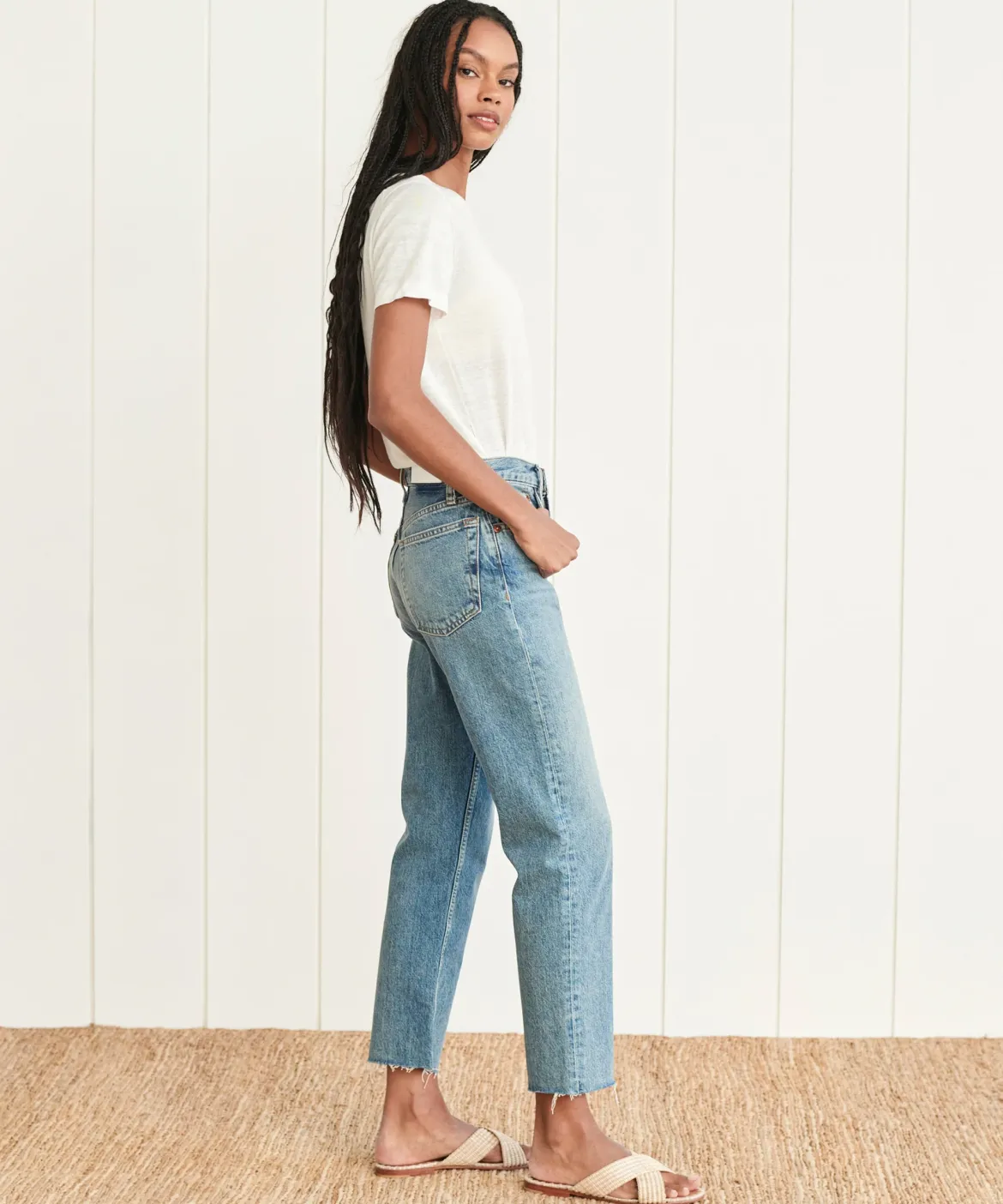 Jenni Kayne High Rise Stove Pipe Jean Medium Vain New