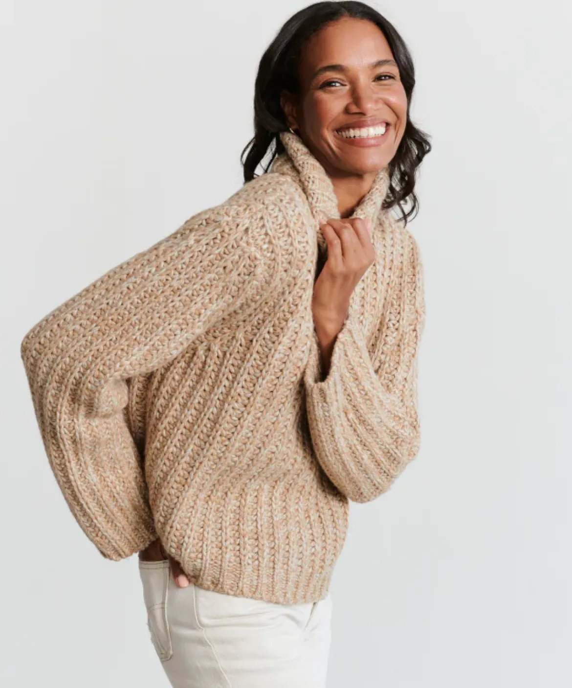 Jenni Kayne Hudson Turtleneck Camel Marl Sale
