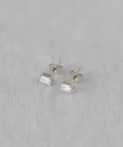 Jenni Kayne Ivy Emerald Cut Studs White Gold Hot